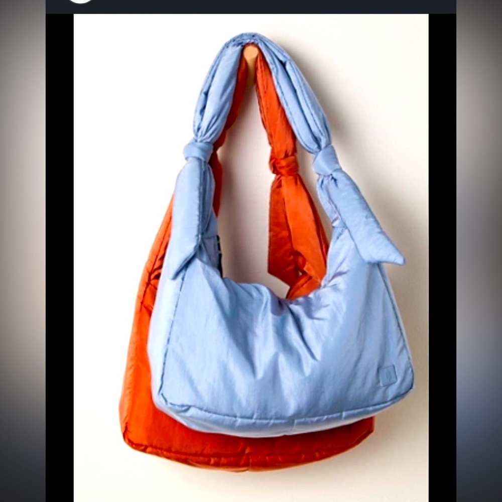 NEW Plush power carryall bag, free people movement blue purse puffy shoulder